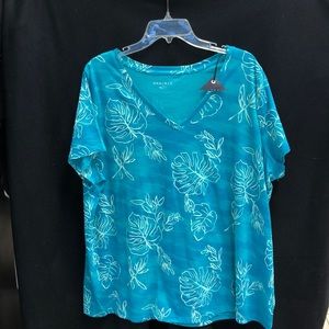 Blue shirt w/ flower design